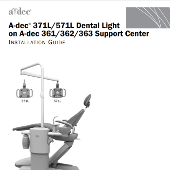 A-dec 371L-571L Dental Light on A-dec 361-362-363 Support Center Installation Guide